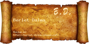 Berlet Dalma névjegykártya